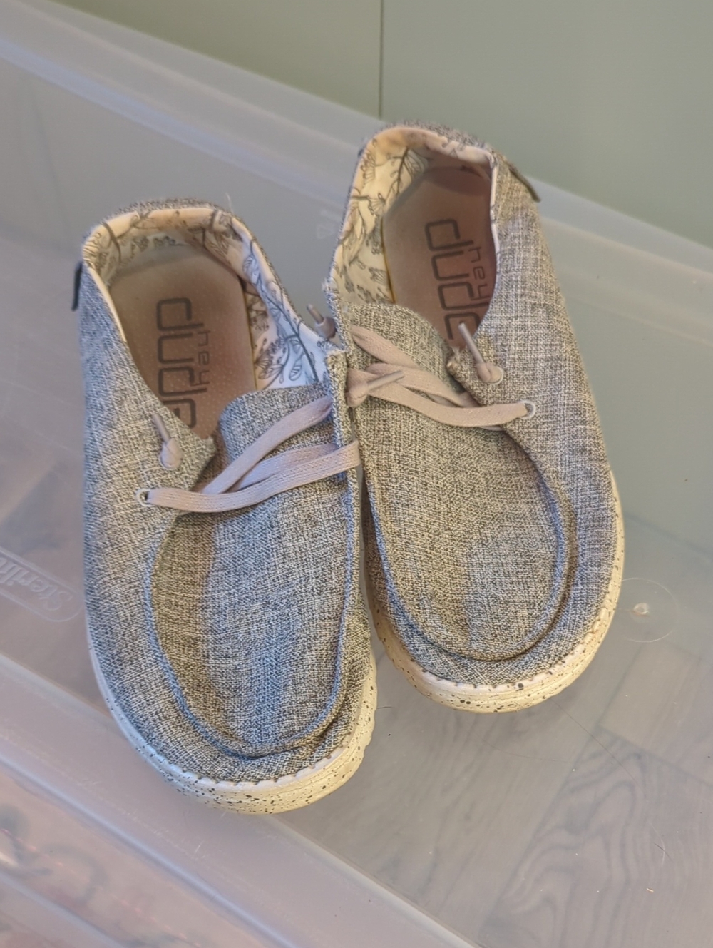 Hey Dude Kids Grey Slip-On Canvas Sneakers